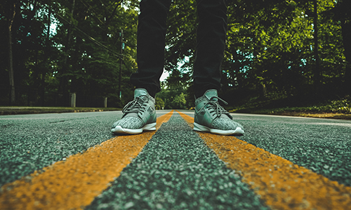Shoes in the middle of the street