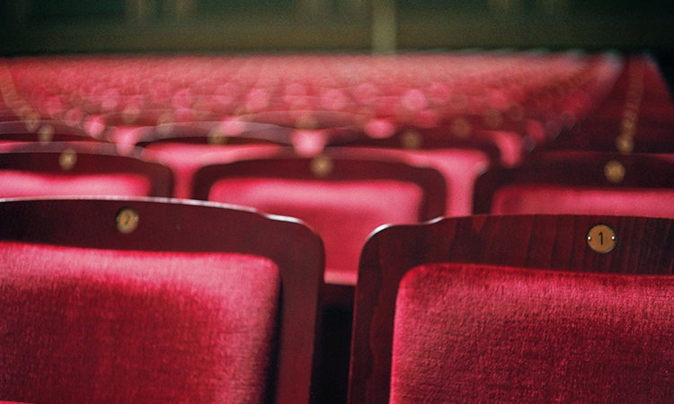 Velvet chairs in a cinema